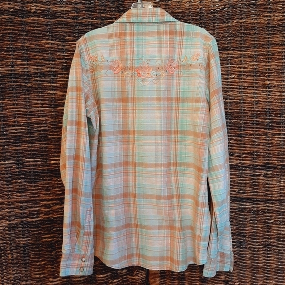 Twenty X Embroidered Metallic Plaid Studs Western Shirt Small Rodeo Cowboy Pearl - Picture 1 of 10